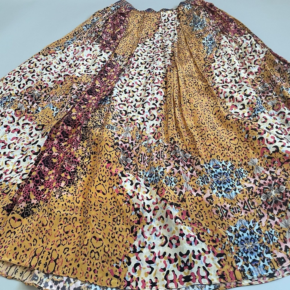 Anthro Bhanuni By Jyoti Maxi Skirt Sz 4 Colorful‎ Boho Animal Print Maximalist - Picture 12 of 16
